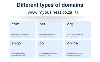 Different types of domains: South Africa and International